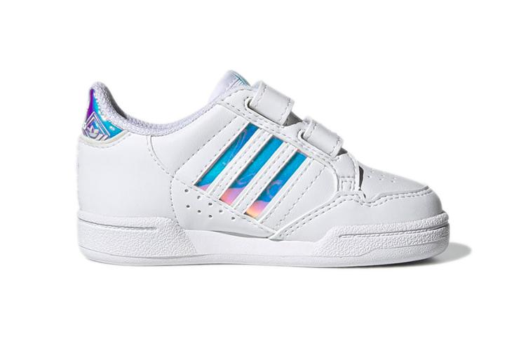 adidas Оригинальные Continental 80 Stripes Удобные Низкие Кеды для Скейтбординга Белые Для Младенцев и Малышей GZ3262
