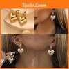 Gold 2023 Trendy Heart Earrings Stylish Zinc Alloy Womens Fashion Winter