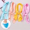 Women Summer Fashion Square Scarf Hair Bandana Solid Color 60cm Satin Neck Wrap Soft Head Scarf