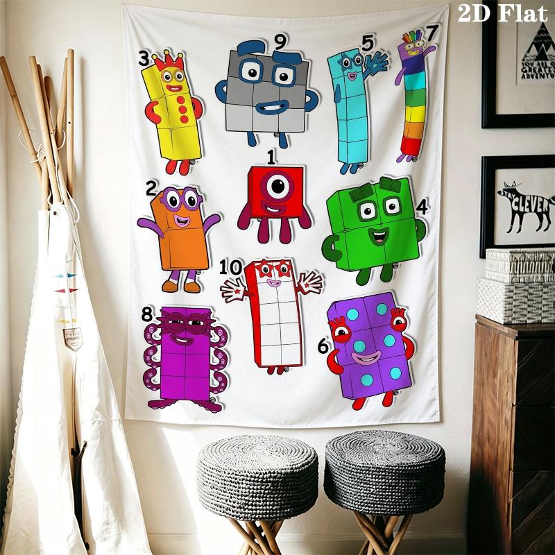 Стенной гобелен Numberblocks Эстетичный настенный подвесной одеяло из печатной ткани Декоративные гобелены для спальни гостиной Домашний декор