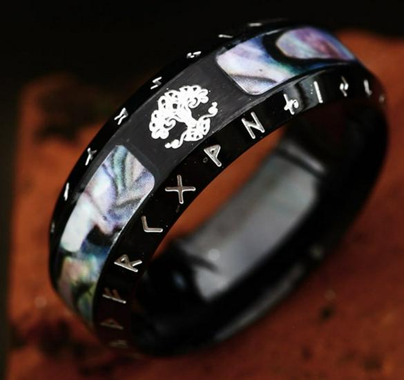 Beier Европейское и Американское Кольцо с Буквой Викинга из Антикварной Нержавеющей Стали - Ретро Мода Титановая Сталь Узор Раковины