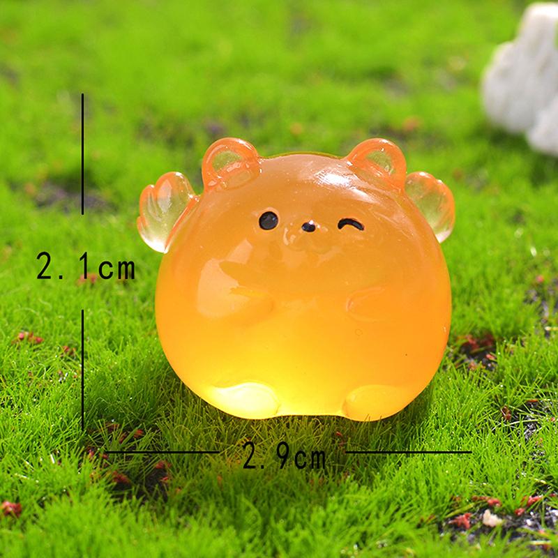 Figurine Luminous Miniature Funny Ghost Pig Rabbit Animals Micro Landscape Ornaments For Halloween Decorations Home Desk Decor