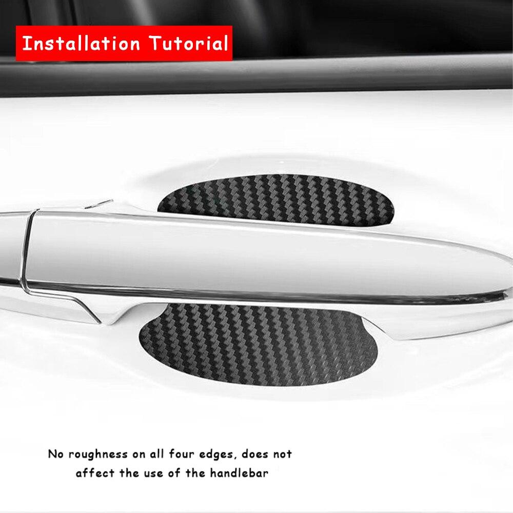10pcs/Lot Universal Handle Sticker Car Door Handle Bumper Sticker Paper Protective Film Carbon Fiber Handle Wrist Bumper Sticker