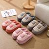High Quality Cotton Slippers for Couples, Winter Indoor with Plush Insulation, Women's Lightweight Soft Soled Home Shoes, Winter