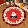 Christmas Crystal Velvet Circular Floor Mat Holiday Decoration Living Room Full Carpet Absorbent Non-slip Insulation Mat