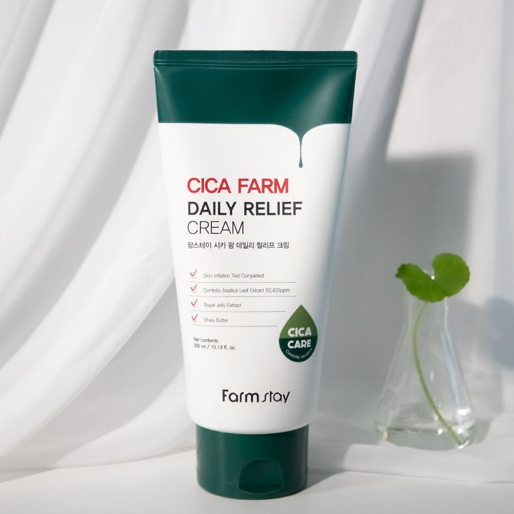 FARM STAY Cica Farm Daily Relief Cream 300ml +RANDOM GIFT
