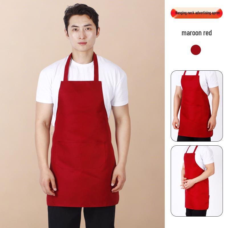 Вельветовый фартук Oxford с отделкой под персиковую кожу: Униформа для ресторана и кафе с завязками на шее