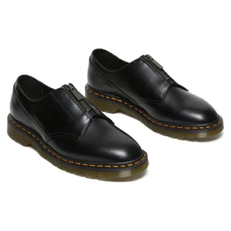 Dr. Martens Martin Front Zipper Minimalist Low-Top Casual Shoes Unisex Casual Shoes Black 27856001