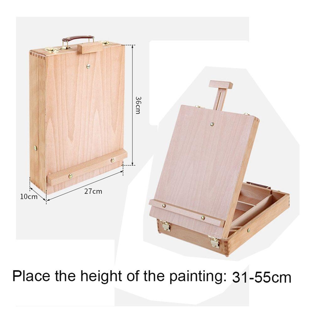 Wooden Children Drawing Supplies Table Desktop Easel Sketch Box Painting Supplies Oil Paint
