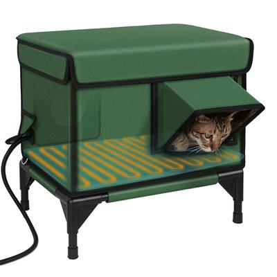 Отапливаемый домик для кошек, открытый, большой, защищенный от непогоды, зимний утепленный домик для кошек с дверью для побега, водонепроницаемый, теплый дом для диких бродячих кошек и кроликов