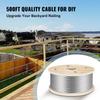 316 Stainless Steel Wire Rope 500ft Length, Steel Wire Cable 3/16 Inch, Steel Cable Railing Decking With 1x19 Strands Construction, 4700lbs Breaking