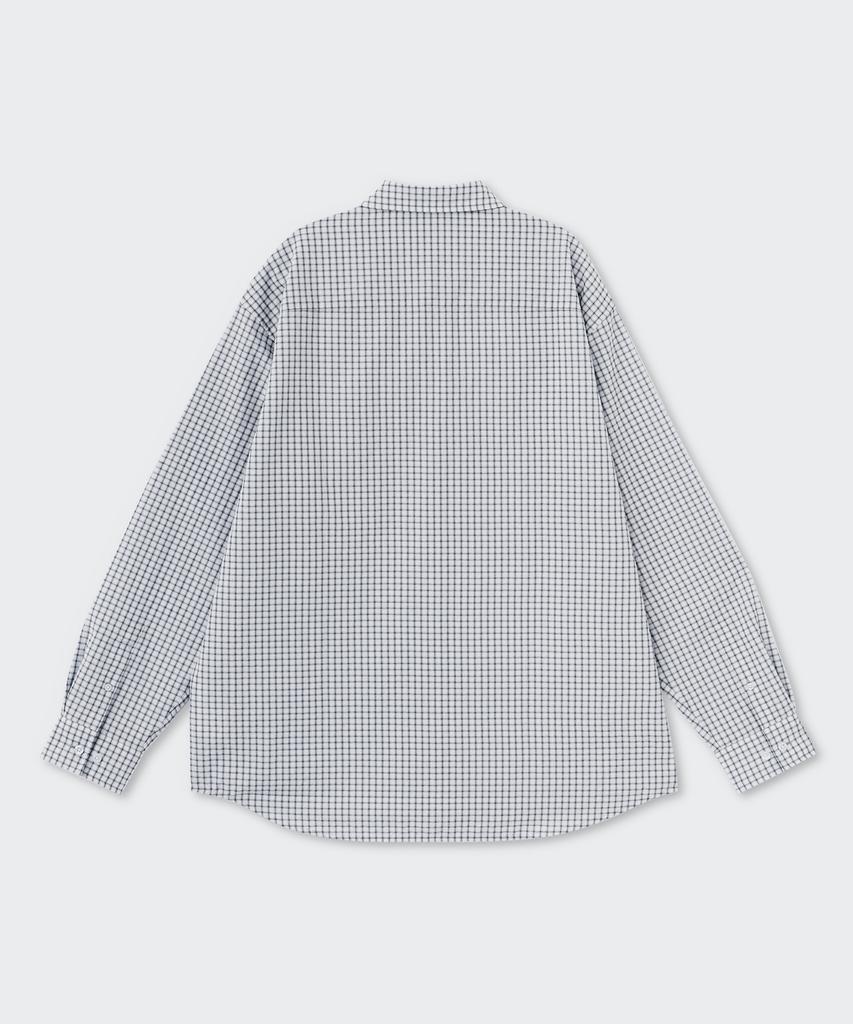 MUSINSA STANDARD Relaxed Small Plaid Check Shirt [Light Gray/Black]