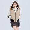 Challenger Women'S Shining Hooded Detachable Down Vest Beige