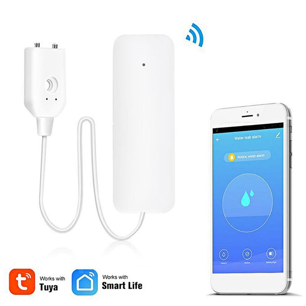 Умный Wi-Fi Беспроводной Сигнализатор Утечки Воды Перелив Уровень Затопления Уведомления Об Обнаружении Утечек Работа