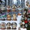 10-Piece Set 2D Flat Victorian Christmas Ball Ornaments Wooden Home Tree Decorations Thanksgiving Gifts Party Decoration Hanging Ornaments