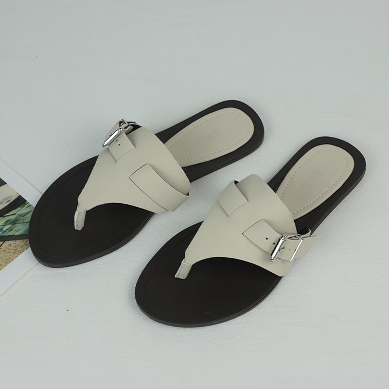 Летние тапочки Женские пляжные шлепанцы Удобная мягкая подошва Женские шлепанцы Повседневный ремень с пряжкой Плоская обувь