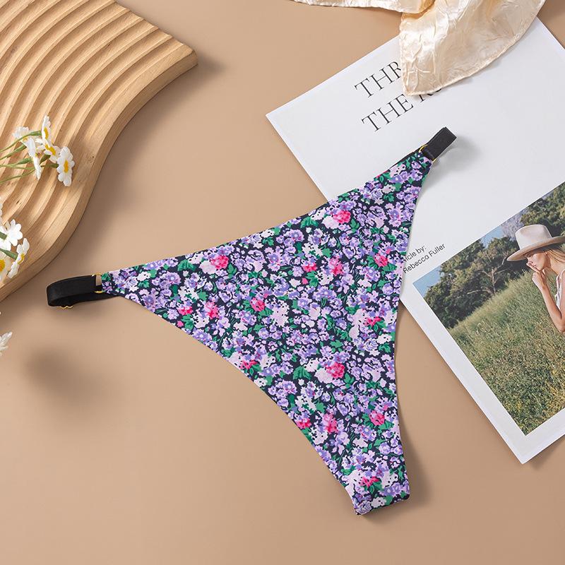 CINOON Women Printed Thong Underpant Soft Panties Sexy Panty Female G-String Breathable Multicolor Underpants Seamless Briefs