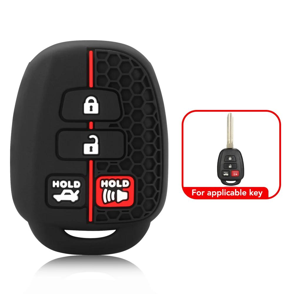 Силиконовый чехол для ключа-брелока для Toyota Aqua Ractis Vitz RAV4 HiAce Land Cruiser Держатель-скин 2 кнопки 2010-2019