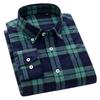 New Pure Cotton Brushed Men Casual Plaid Shirts Long Sleeve Soft Autumn Checked Design Business Male Tops with Pocket