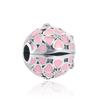 New 925 Sterling Silver Rose Girl Boy Pink Sparkle Spacer Clip Charm Bead Fit Original Fashion Bracelet Diy Jewelry For Women