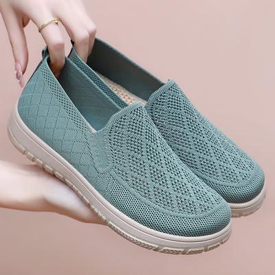 Женская летняя сетчатая дышащая повседневная обувь удобные универсальные туфли на плоской подошве обувь для мам обувь-лентяйки сетчатая обувь