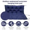 Yousheng Swing Chair Cushion with Backrest 2/3 Seater Garden Bench Seat Cushion with Ties Waterproof Outdoor Bench Seat Cushion for Patio Canopy
