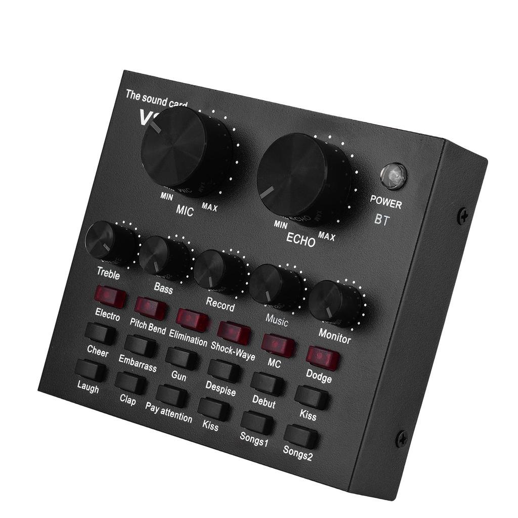 Внешняя звуковая карта для микширования звука USB аудиоинтерфейс с несколькими звуковыми эффектами встроенная перезаряжаемая батарея для