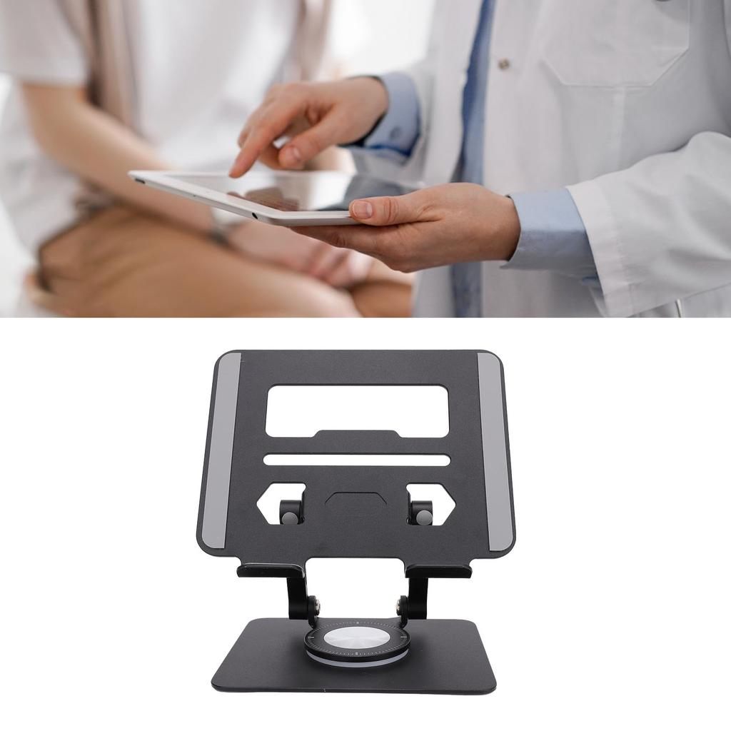 Tablet Stand with 360 Degree Rotating Base Double Rod Support Bracket for 5.8 to 12.9 Inch Tablets Electronic Readers