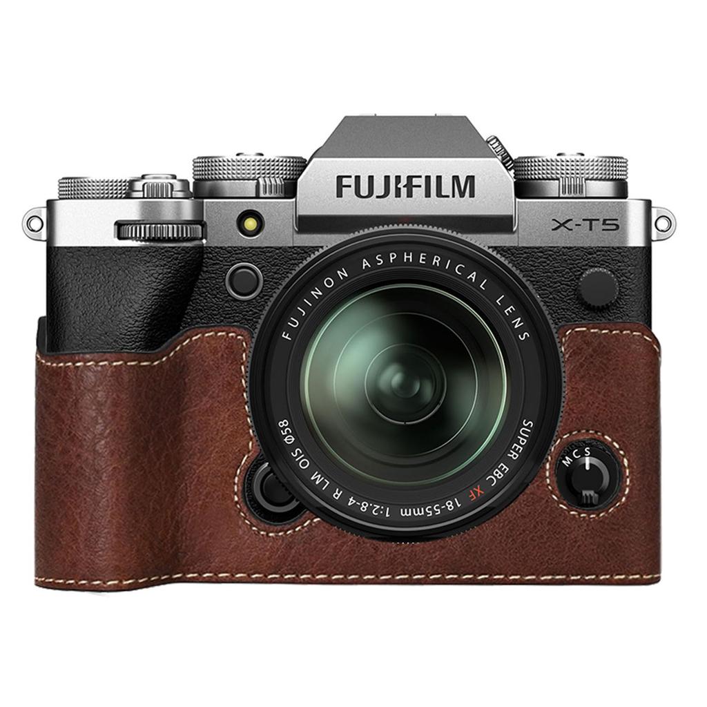For Fujifilm BEADY FUJIFILM XT5 Hand Grip Case PU Leather Xt5 Leather Hand Grip Brown X-T5 X-t5