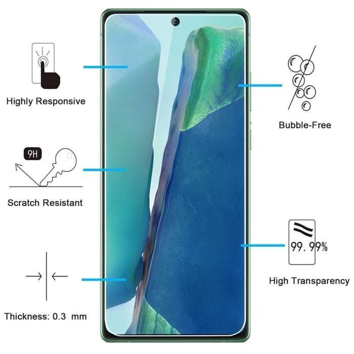 Verre trempé PROSHOP pour Samsung Note 20 (6.7”) - Lot de 3 - Résistance 9H - Anti-Rayures