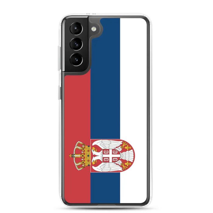 Coque Téléphone - Samsung - Galaxy S21 Ultra - Drapeau Serbie - Souple - Multicolore