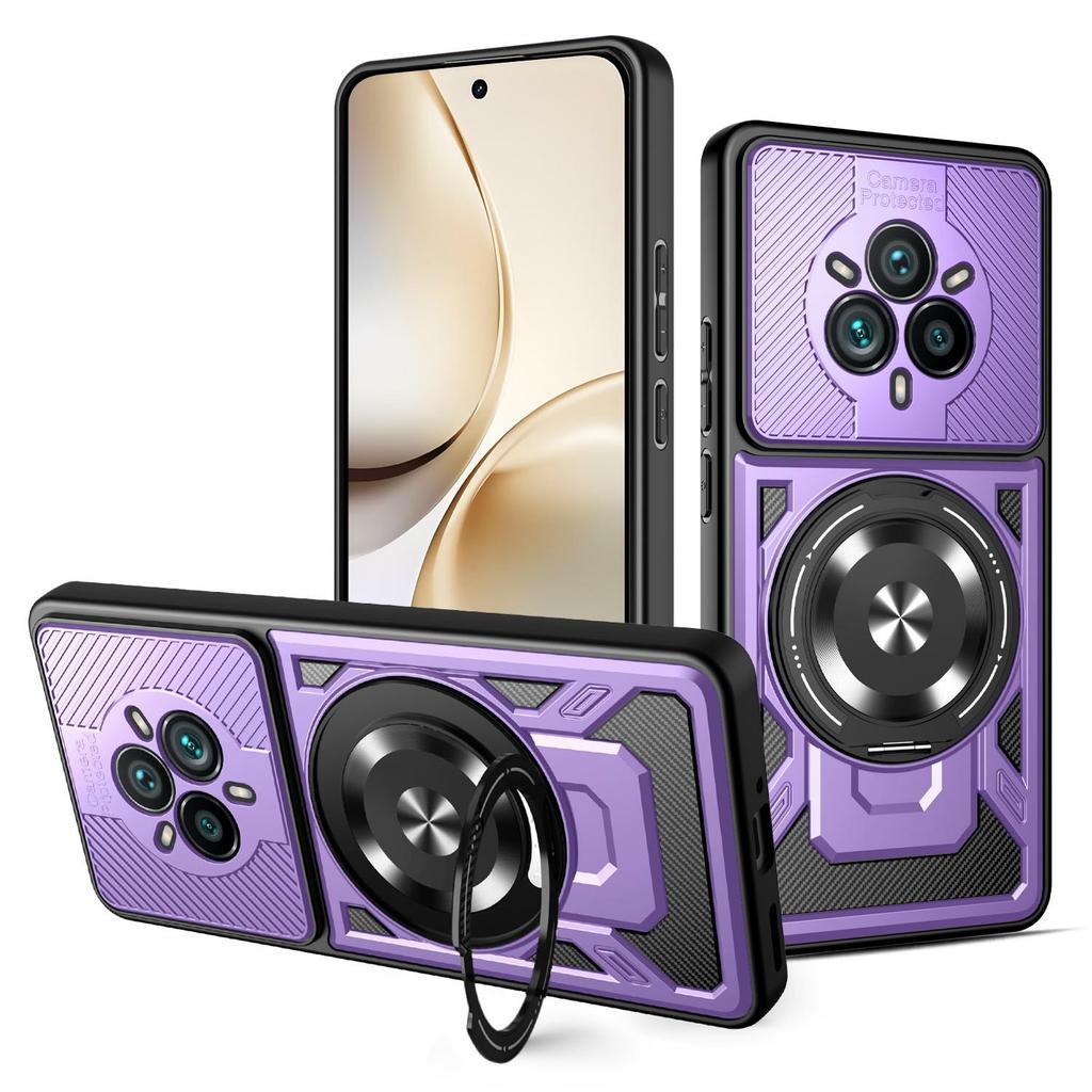 Для Realme 14 Pro 5G Магнитный чехол Вращающаяся подставка TPU+PC Чехол для телефона