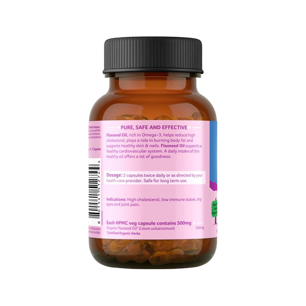 Льняное масло (60 кап, 500 мг), Flaxseed Oil,  Organic India