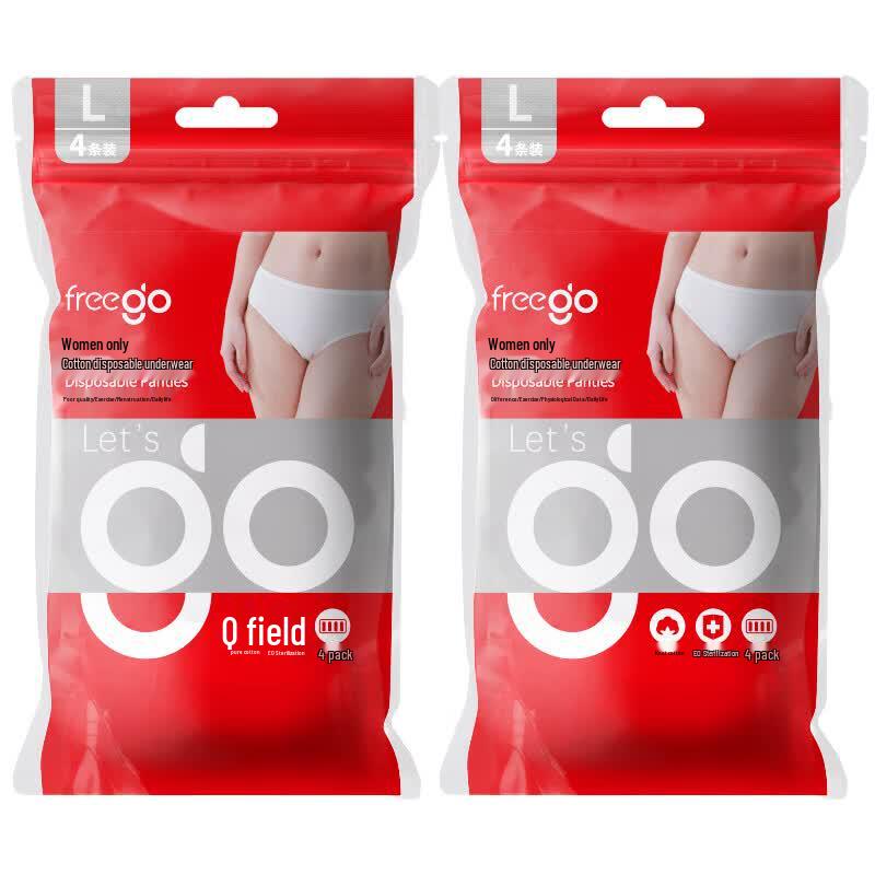 Freego Women's Travel Disposable Cotton Underwear 8-Pack