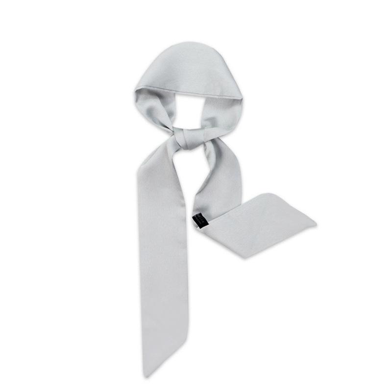 Women's Solid Silk Ribbon Scarf: Thin, Long, Narrow Neck Tie & Shirt Accessory