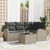 VidaXL 5-Piece Garden Sofa Set with Grey Rattan Cushions 3346032