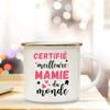 Creative Coffee Cups Drinks Water Milk Cup Enamel Mug Best Grandma In The World Printed Mugs Home Handle Drinkware Mamie Gifts