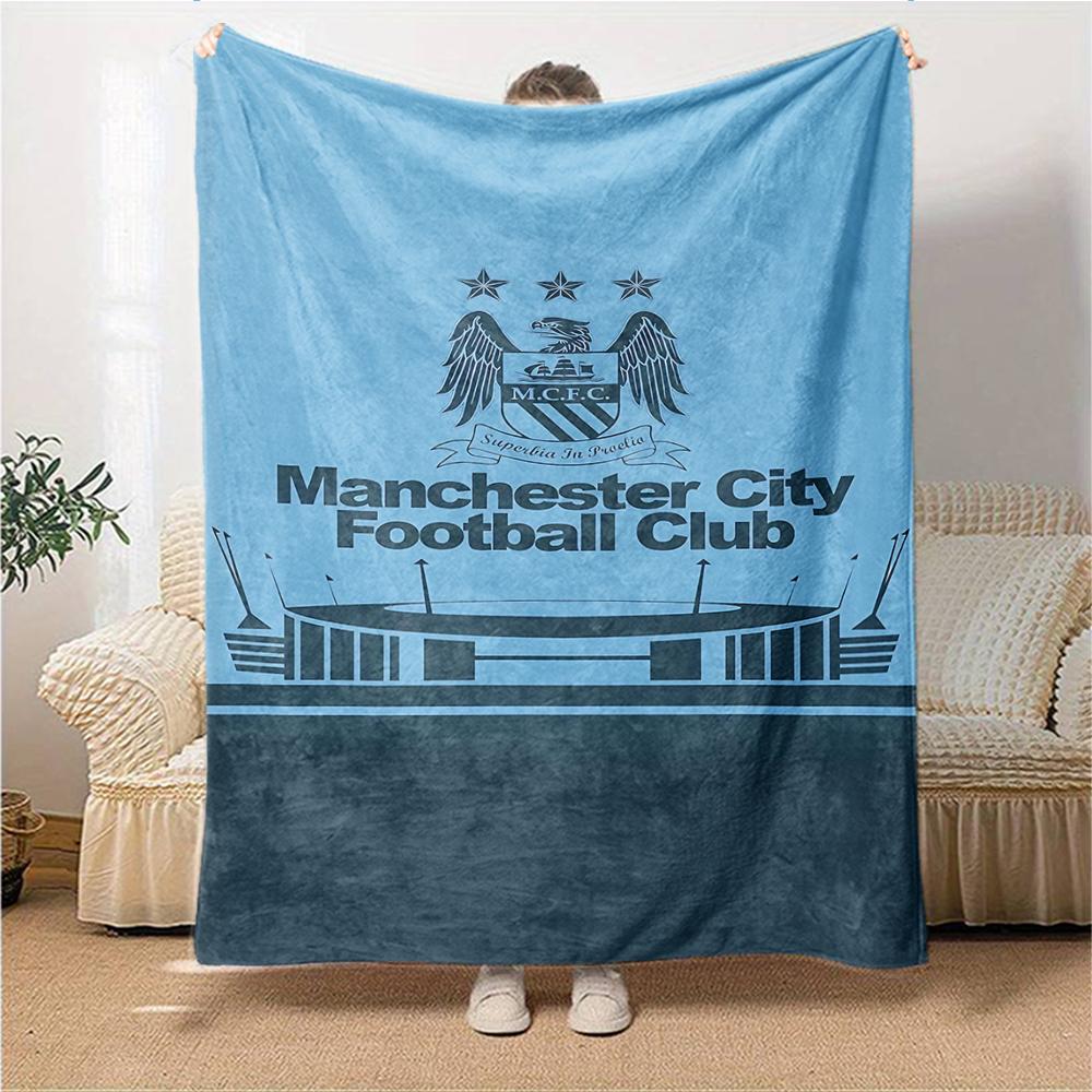 Manchester City Fc Crest Blankets Flannel Printed Breathable Warm Throw Blanket for Home Office Bedspreads 0708a8