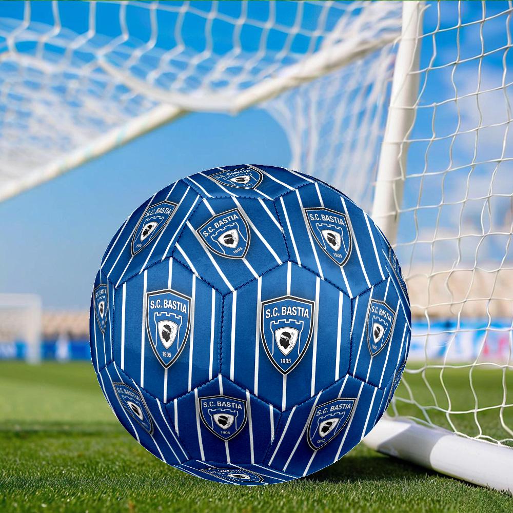 Sc Bastia Football Crest Size 5 Soccer Ball, Suitable for Training and Matches, High-Elasticity, Wear-Resistant Material Gift for Fan