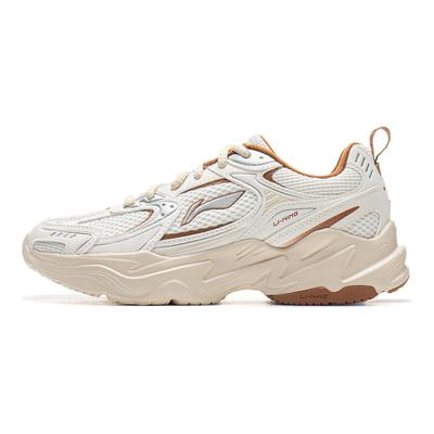 Li Ning Shooting Stars 2K Амортизирующие Нескользящие Износостойкие Низкие Массивные Кроссовки Женские Белый Коричневый AGCU358-2