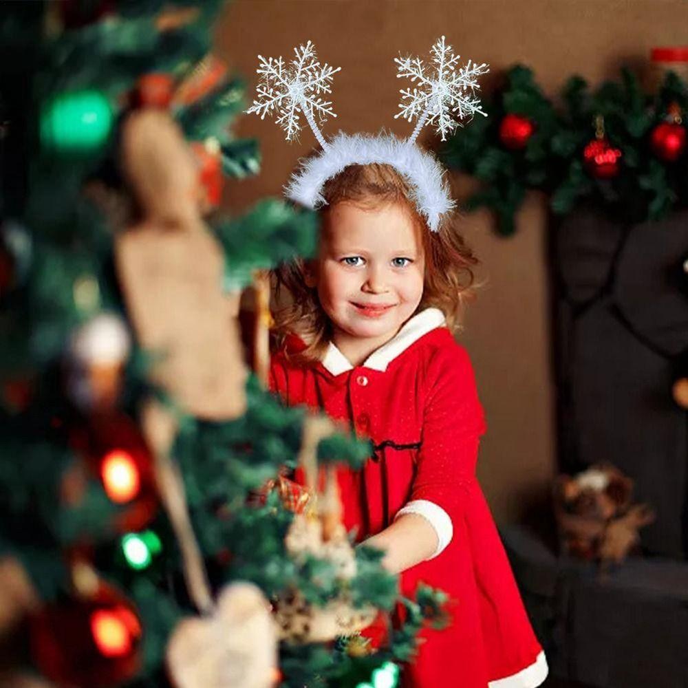 Party Dress Up Christmas Headband Female Plush Hair Hoop Antlers Headband Christmas Decoration