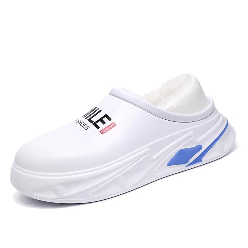 2024 Новые мужские тапочки зимние хлопковые высококачественные повседневные уличные нескользящие модные мужские туфли Эва легкие парные тапочки