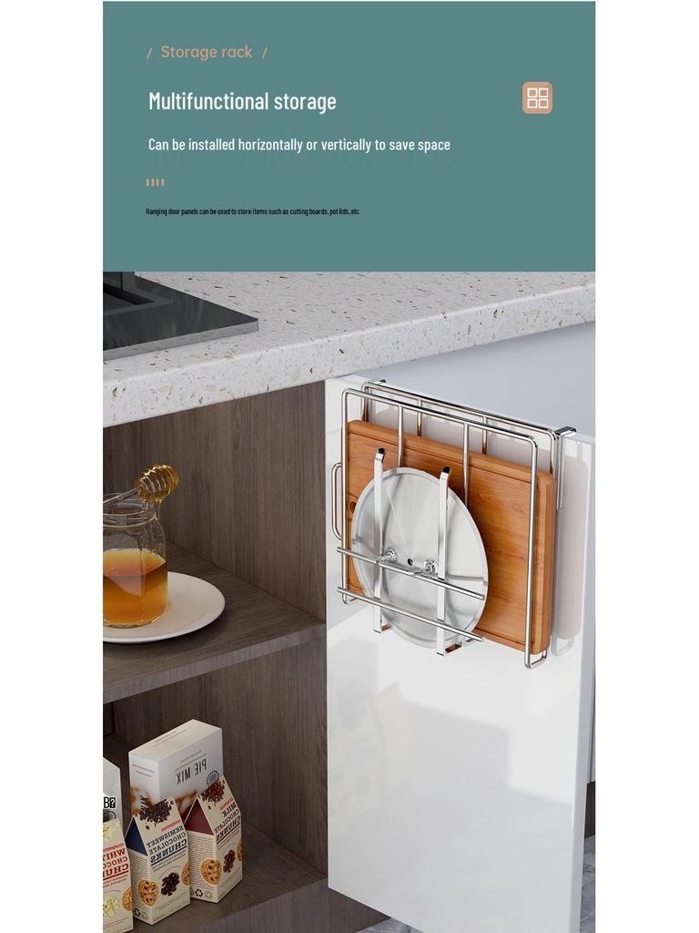 Стеллаж для хранения кухни из нержавеющей стали: Подвесной органайзер с корзинами для шкафа и держателем для бумажных полотенец