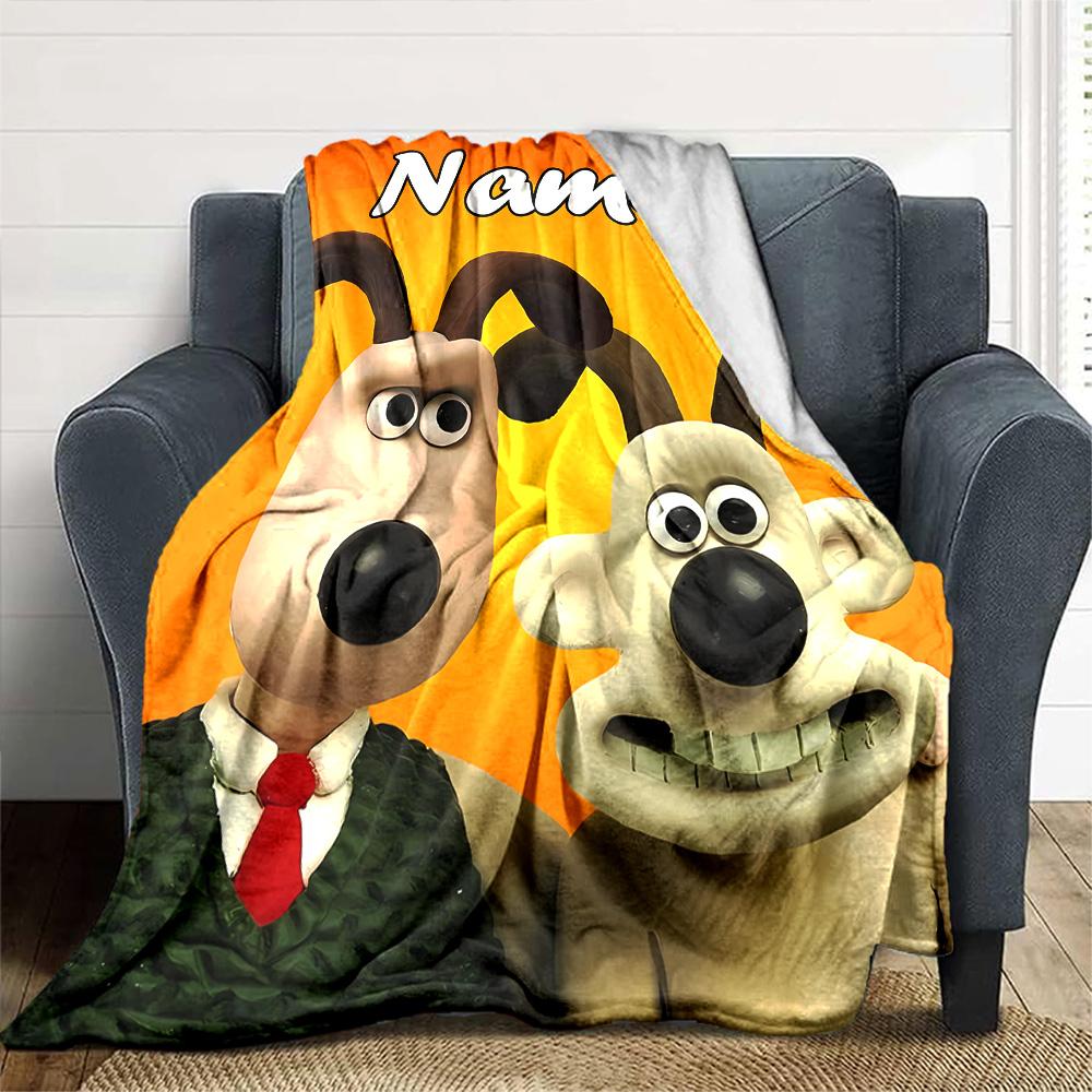 Customiz Name Personality Wallace and Gromit Blanket Soft &Warm Sofa Office Bed Travel Lunch Break Blanket, Gift Suitable All Seasons