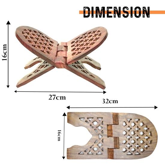 Wood Book Holder Display Stand Folding Religious Prayer Rehal 30.48 Cm