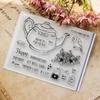 Tea Cup Bird Flower Words Transparent Clear Silicone Stamp for Seal DIY Scrapbooking Photo Album