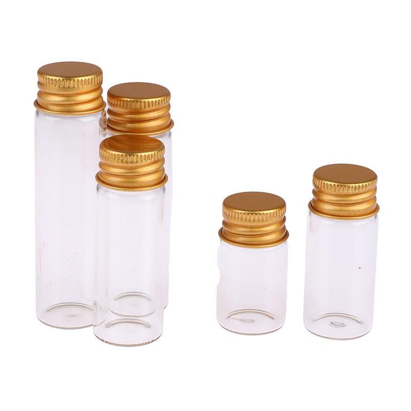 10Pcs 5/7/10/14/18/20Ml Glass Bottle Tiny Glass Jar Sealed Bottle Wishing Bottle