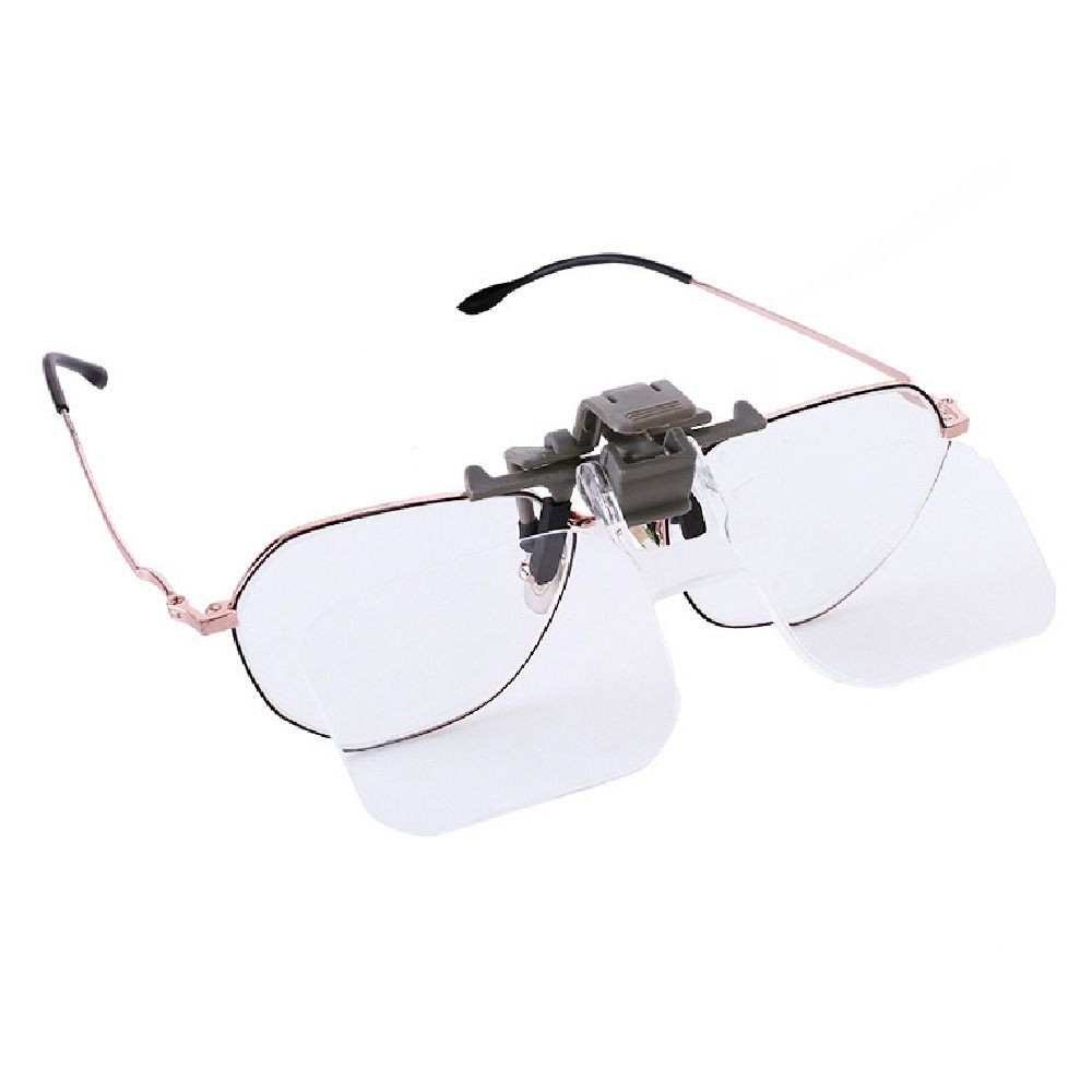 2x Head-mounted Clip On Eyeglass Magnifier Hd Acrylic Optical Lens Detachable Multifunctional Loupe