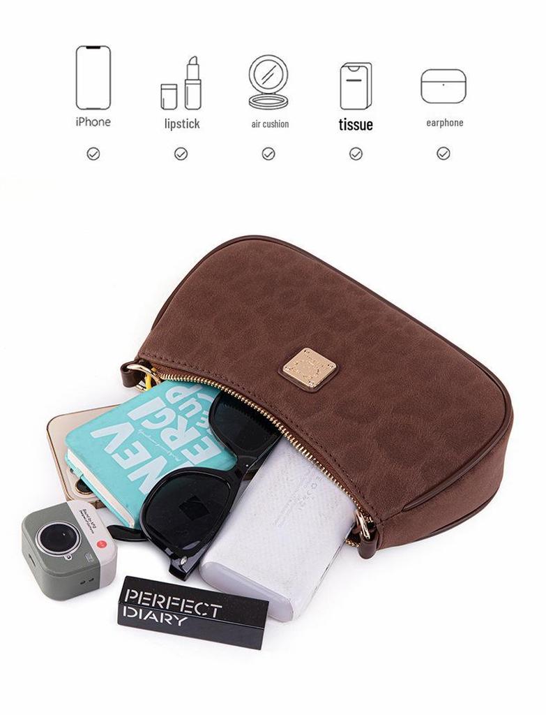 GLEE KITTY Ретро сумка-кроссбоди в форме полумесяца - 2025 Универсальная женская сумка на плечо и для ношения в руке