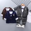 Casual Children's Boy's Striped Suit Three-piece Suit